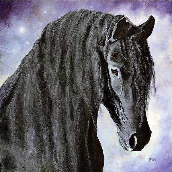 Horse Poster featuring the painting Hessel-The Gentle Giant by Marina Petro