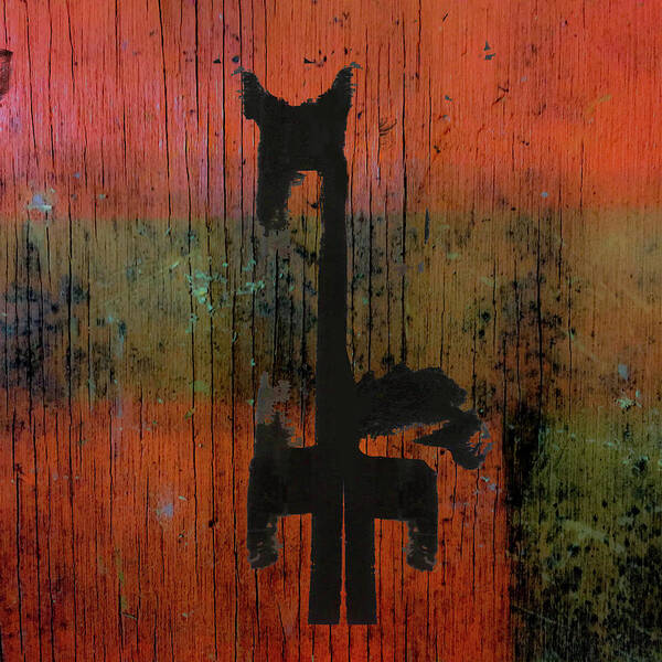 Painting Poster featuring the painting Horse and Barn Abstract by Kandy Hurley