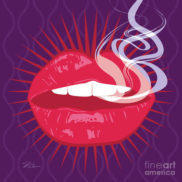 Lips Poster featuring the digital art Hot Lips by Shari Warren