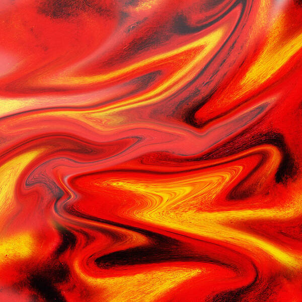 Abstract Poster featuring the painting Hot Wave Abstract by Irina Sztukowski by Irina Sztukowski