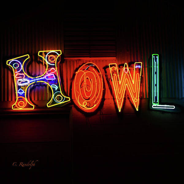 Neon Signs Poster featuring the photograph Howl by Cheri Randolph