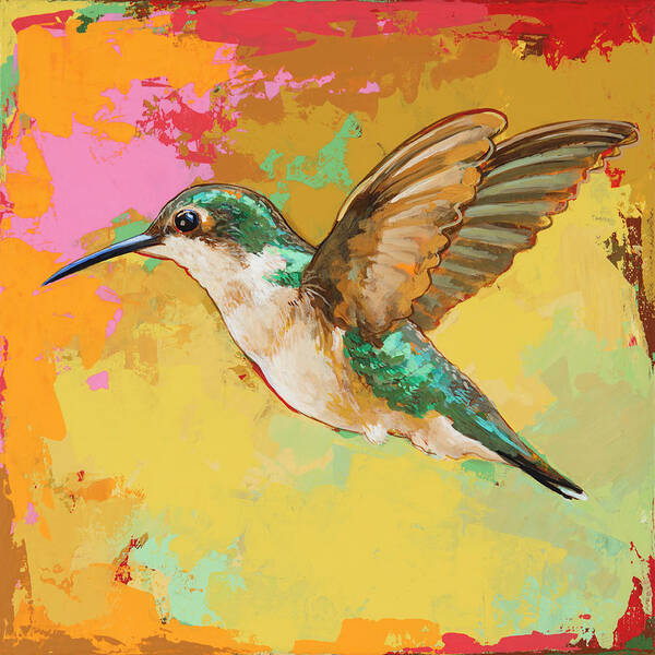 Hummingbird Poster featuring the painting Hummingbird #19 by David Palmer