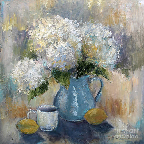 Flower Painting Poster featuring the painting Hydrangea Morning by Jennifer Beaudet