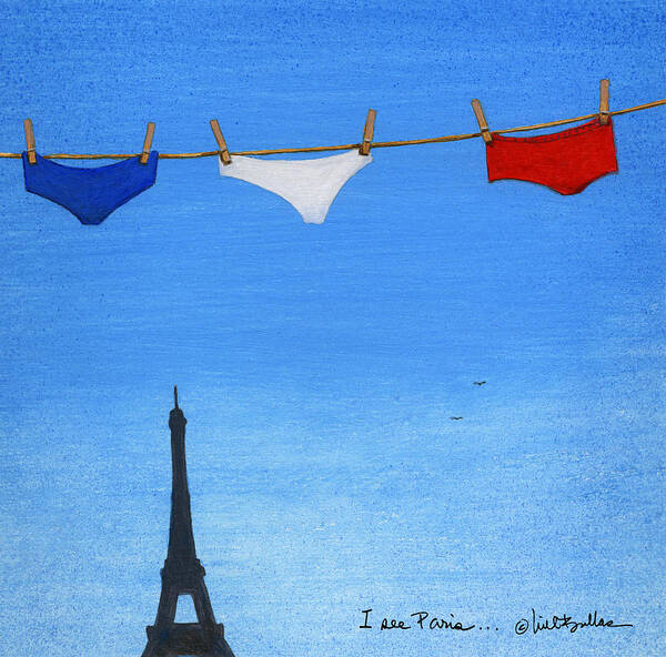 Will Bullas Poster featuring the painting I see Paris... by Will Bullas