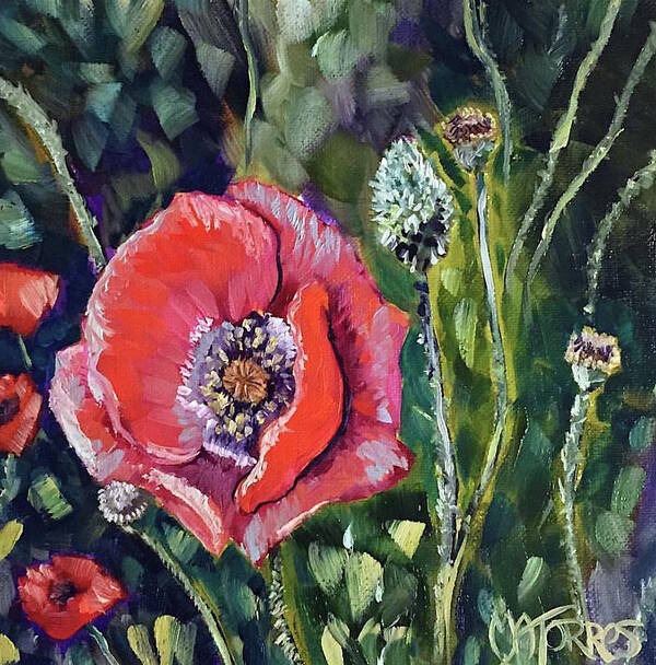 Poppy Poster featuring the painting I Stand Alone Poppy by Melissa Torres
