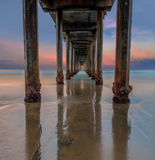 La Jolla Poster featuring the photograph Iconic Scripps Pier by Larry Marshall