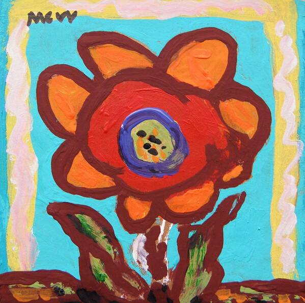 Flower Poster featuring the painting In the Window View by Mary Carol Williams