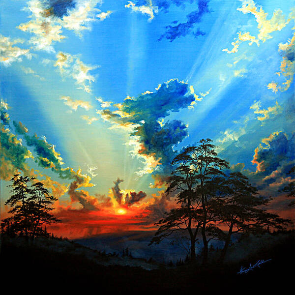 Sunset Poster featuring the painting Inspiration by Hanne Lore Koehler