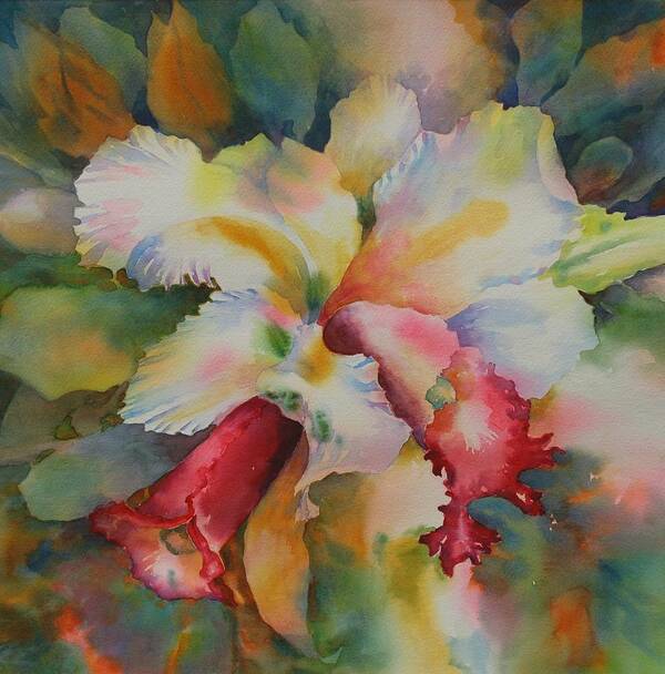 Orchid Poster featuring the painting Into the LIght by Tara Moorman