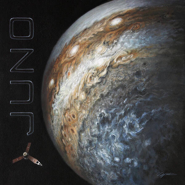 Jupiter Poster featuring the painting Intrepid Explorer to New Understandings by Lucy West