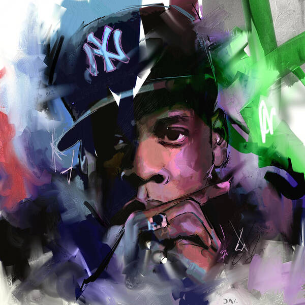 Jay Poster featuring the painting Jay Z by Richard Day