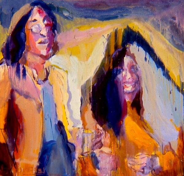 John Lennon Poster featuring the painting John and Yoko by Les Leffingwell