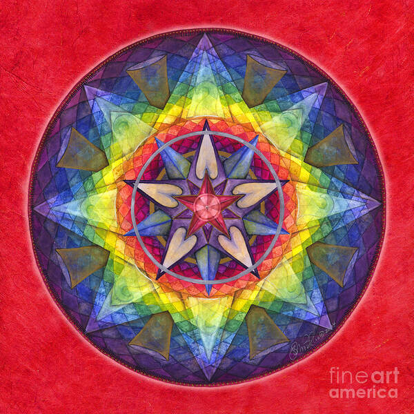 Mandala Poster featuring the painting Joy Mandala by Jo Thomas Blaine