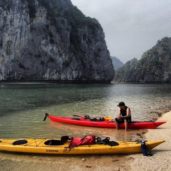 Travel Poster featuring the photograph Kayaking Halong Bay
#vietnam by Paul Dal Sasso