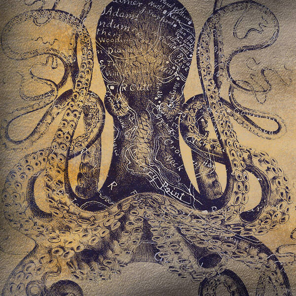 Brandi Fitzgerald Poster featuring the digital art Kittery Point Octopus by Brandi Fitzgerald