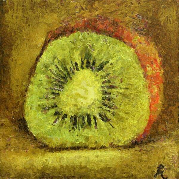 Kiwifruit Poster featuring the painting Kiwifruit by Dragica Micki Fortuna