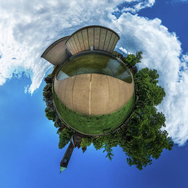 Buffalo Architecture Poster featuring the photograph Kleinhans Music Hall at Symphony Circle - Tiny Planet by Chris Bordeleau