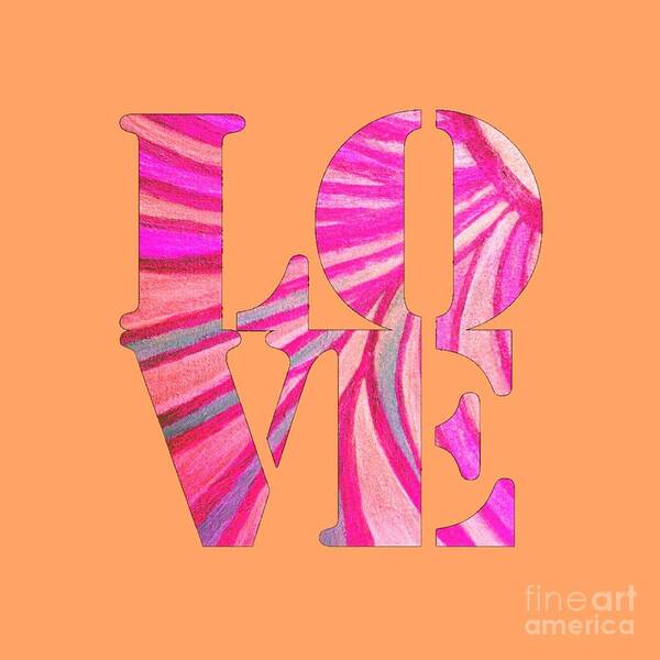 Love Poster featuring the digital art L O V E by Rachel Hannah