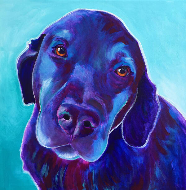 Dog Poster featuring the painting Lab - Gus by Dawg Painter