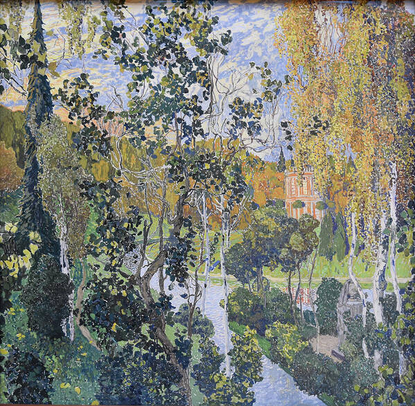 Russian Impressionism Poster featuring the painting Landscape. Pavlovsk by Aleksandr Golovin