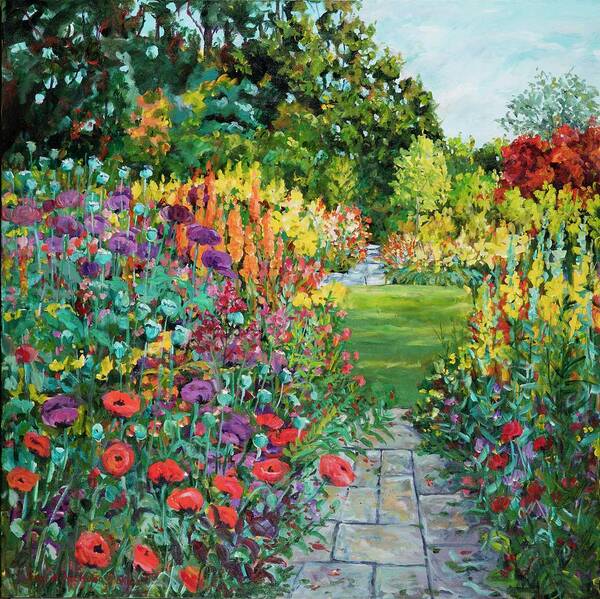 Flowers Poster featuring the painting Landscape with Poppies by Ingrid Dohm
