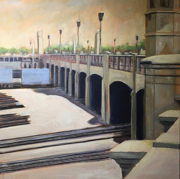 4th Street Bridge Poster featuring the painting Leaping Viaduct by Richard Willson