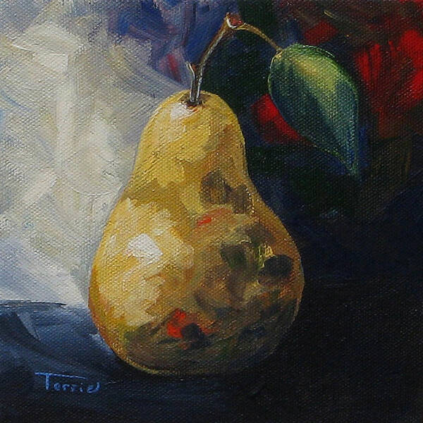 Pear Poster featuring the painting Leftover Pear by Torrie Smiley