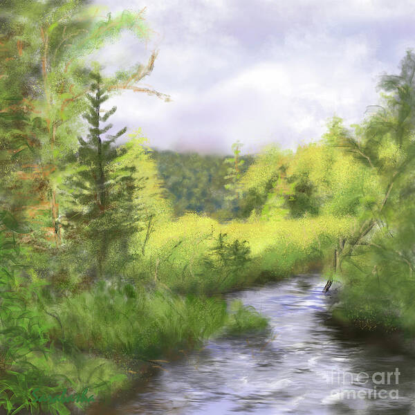 Adirondacks Poster featuring the painting Let the Light Shine In. by Susan Sarabasha