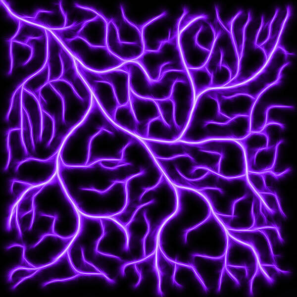 Lightning Poster featuring the digital art Lightning - Purple by Shane Bechler