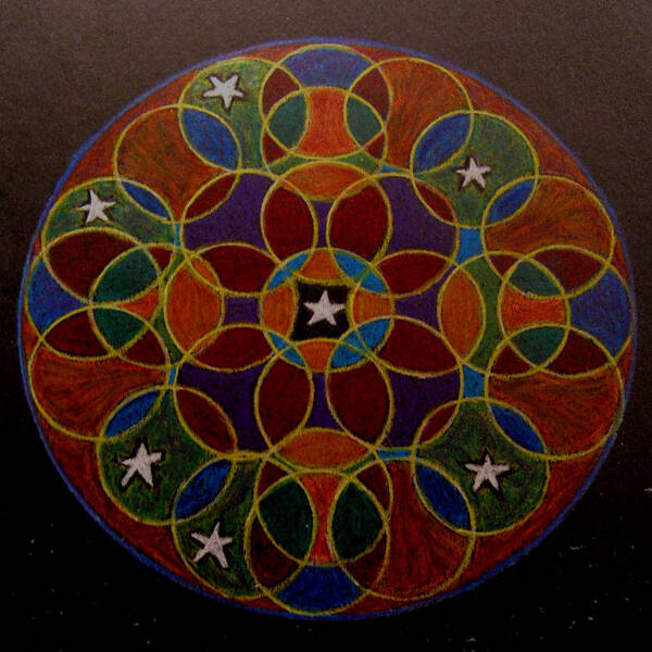 Mandala Poster featuring the drawing Like a Diamond in the Sky by Patricia Januszkiewicz
