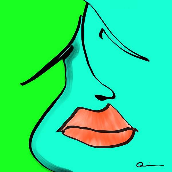 Face Poster featuring the digital art Lips 2 by Jeffrey Quiros