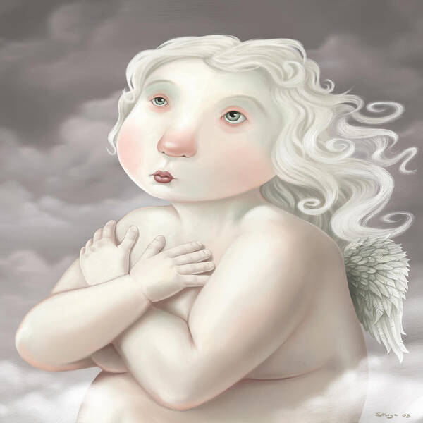 Angel Poster featuring the painting Little Angel by Simon Sturge