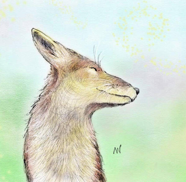 Fox Poster featuring the digital art Little Fox by AnneMarie Welsh