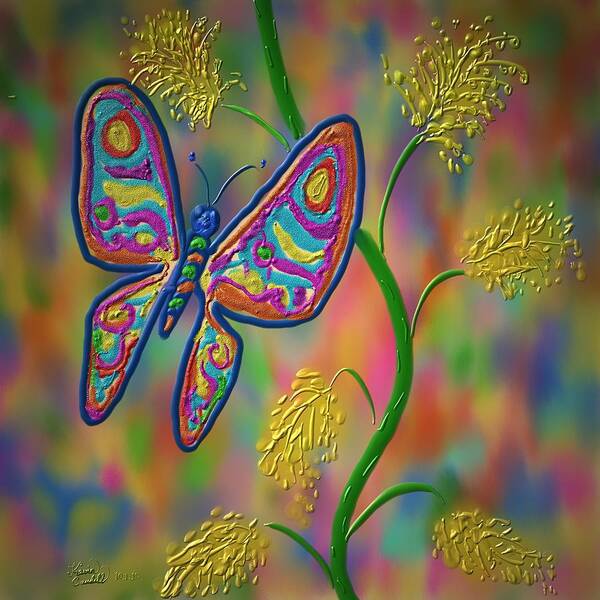 Butterfly Poster featuring the digital art Little Hip Butterfly by Kevin Caudill