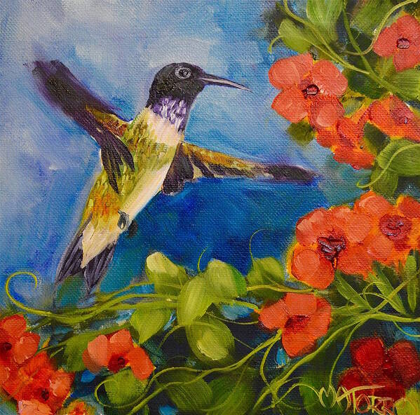 Hummingbird Poster featuring the painting Frequent Flyer by Melissa Torres