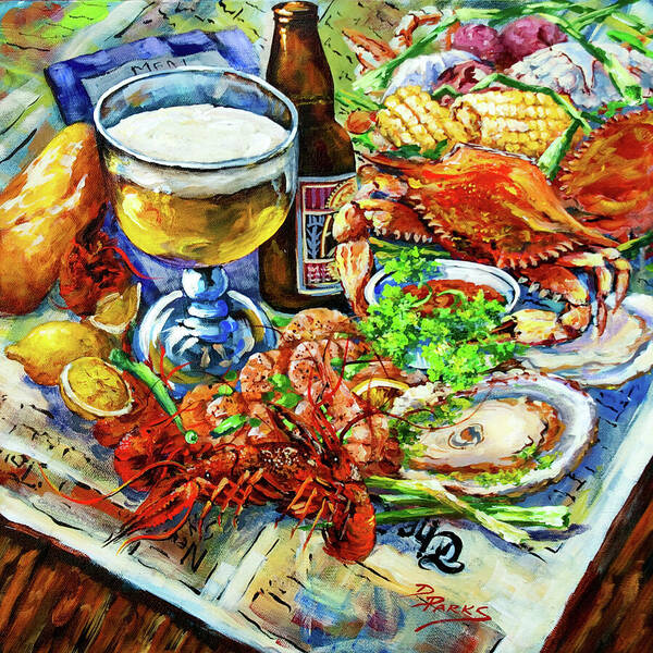 New Orleans Food Poster featuring the painting Louisiana 4 Seasons by Dianne Parks
