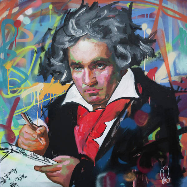 Ludwig Van Beethoven Poster featuring the painting Ludwig van Beethoven by Richard Day