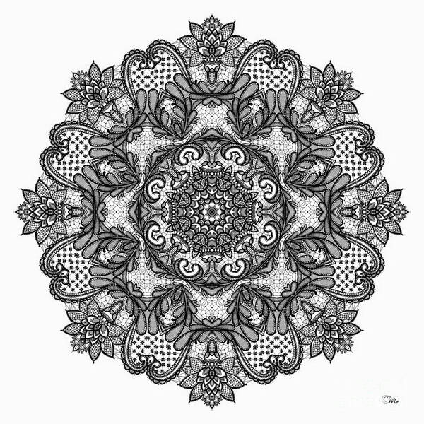Mandala To Color 2 Poster featuring the digital art Mandala to Color 2 by Mo T