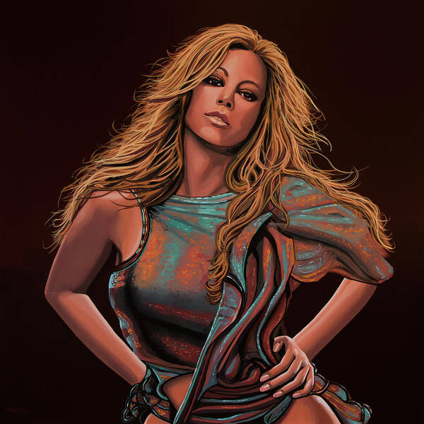 Mariah Carey Poster featuring the painting Mariah Carey Painting by Paul Meijering