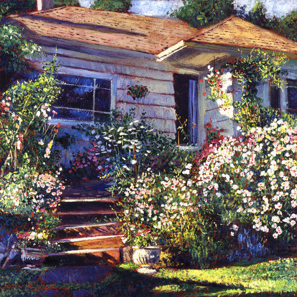 Cottage Poster featuring the painting Mary's Cottage by David Lloyd Glover