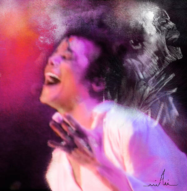 Music Poster featuring the painting Michael Jackson 11 by Miki De Goodaboom
