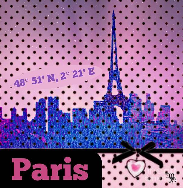 Paris Skyline Poster featuring the digital art Mindy Jo's Paris by Mindy Bench