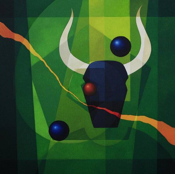 Abstract Poster featuring the painting Minotaur - II by Alberto DAssumpcao