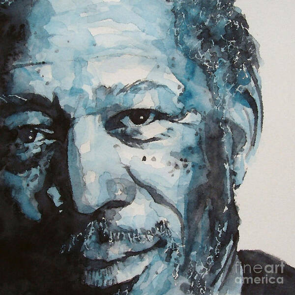 Morgan Freeman Poster featuring the painting Morgan Freeman by Paul Lovering