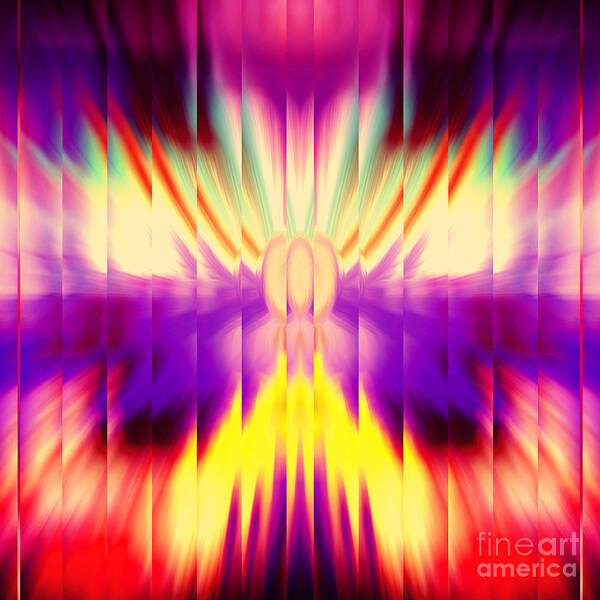 Digital Abstract With Dramatic Colors Poster featuring the digital art Motion Blast Three by Gayle Price Thomas