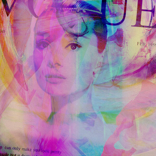 Audrey Hebburn Poster featuring the painting Movie icons - Audrey Hepburn VI by Joost Hogervorst