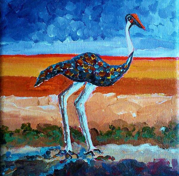 Colorful Art Poster featuring the painting My Bird 2 by Ray Khalife