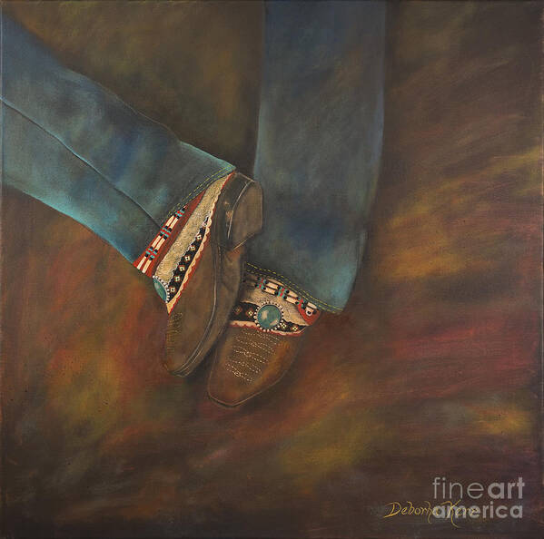Boho Poster featuring the painting My Boho Boots by Deborha Kerr