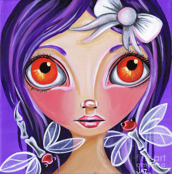 Purple Poster featuring the painting My Dragonfly Friends by Jaz Higgins