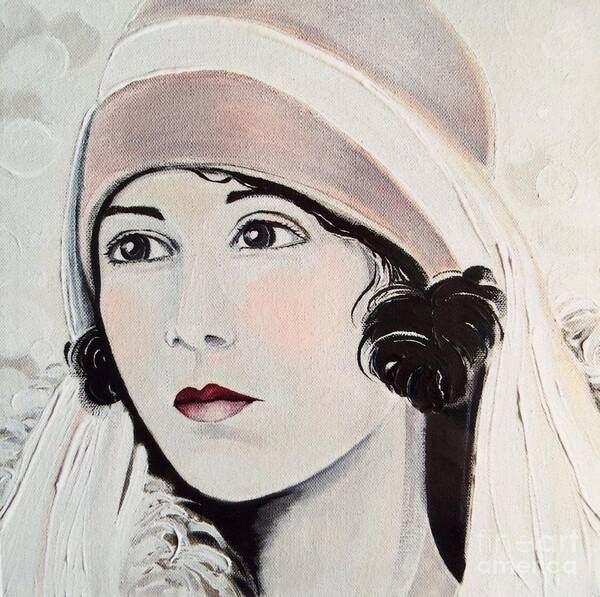 Flapper Poster featuring the painting Mysterious Beauty by Barbara Chase